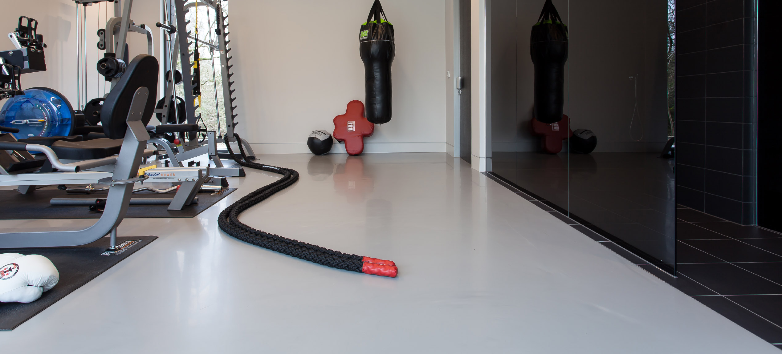 Private gym with resin floors