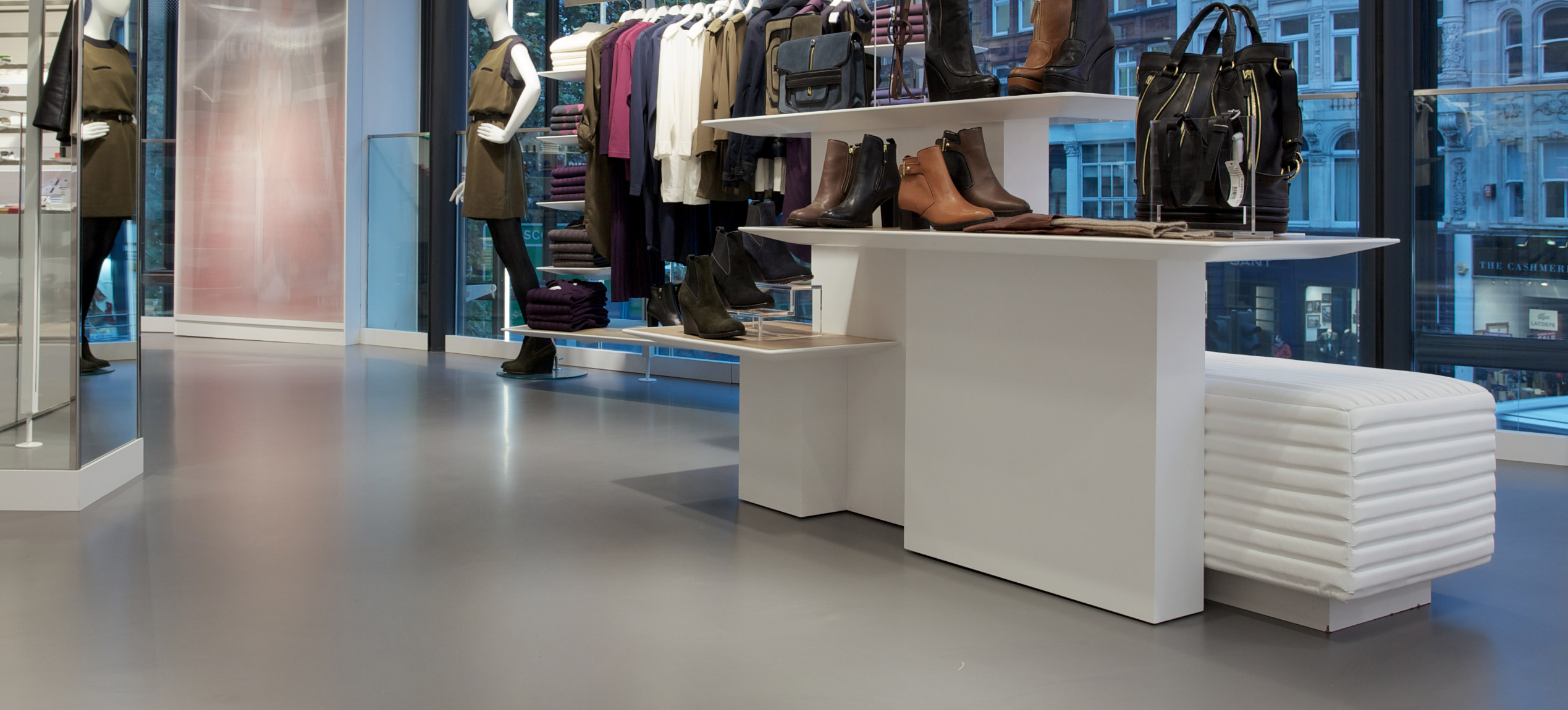 resin flooring in retail shop