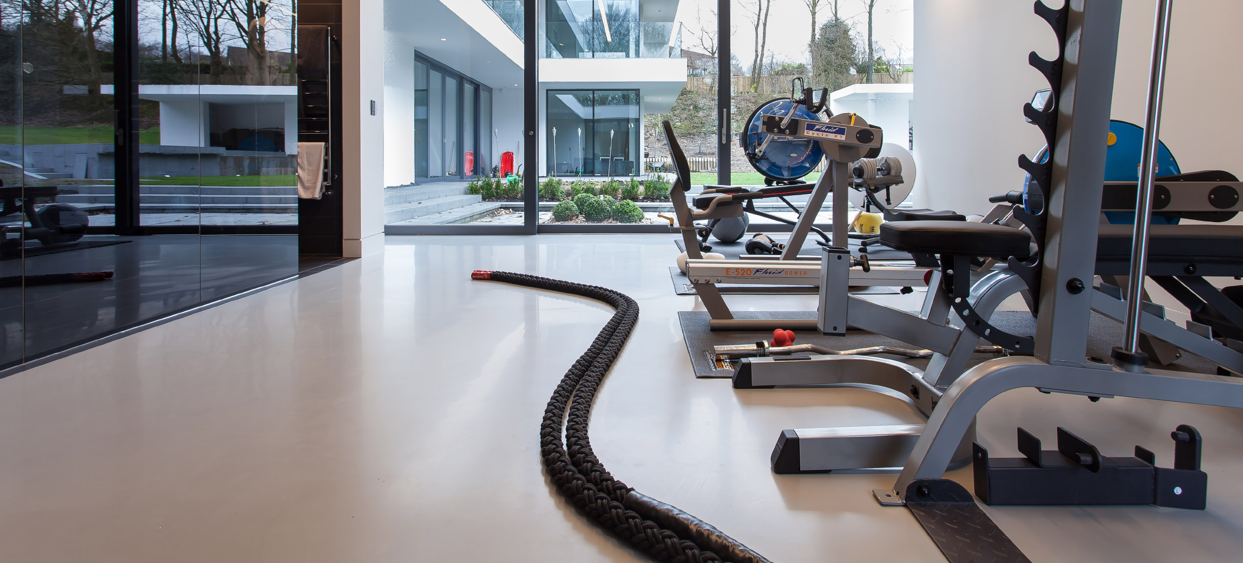 Private gym with resin floors