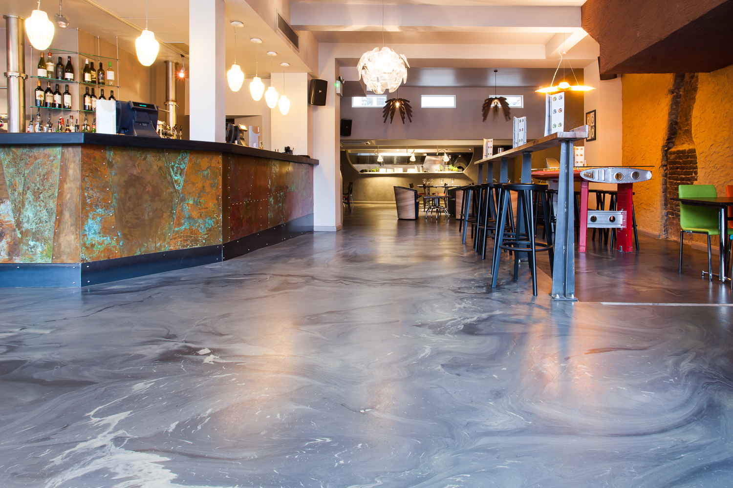 Bespoke motion poured resin floors