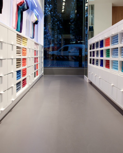 grey resin retail flooring