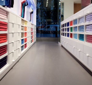 resin flooring in retail shop