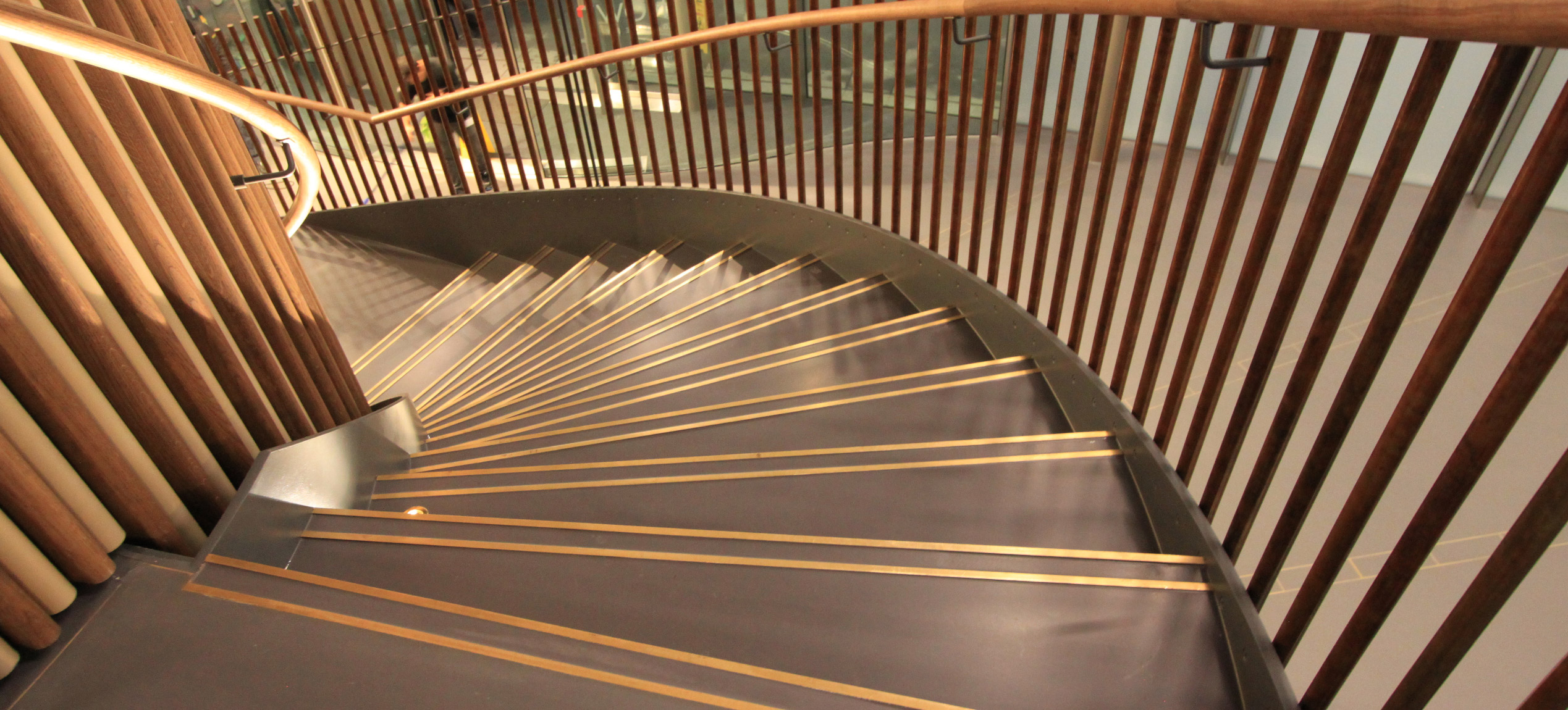 Resin terrazzo flooring on stairs 