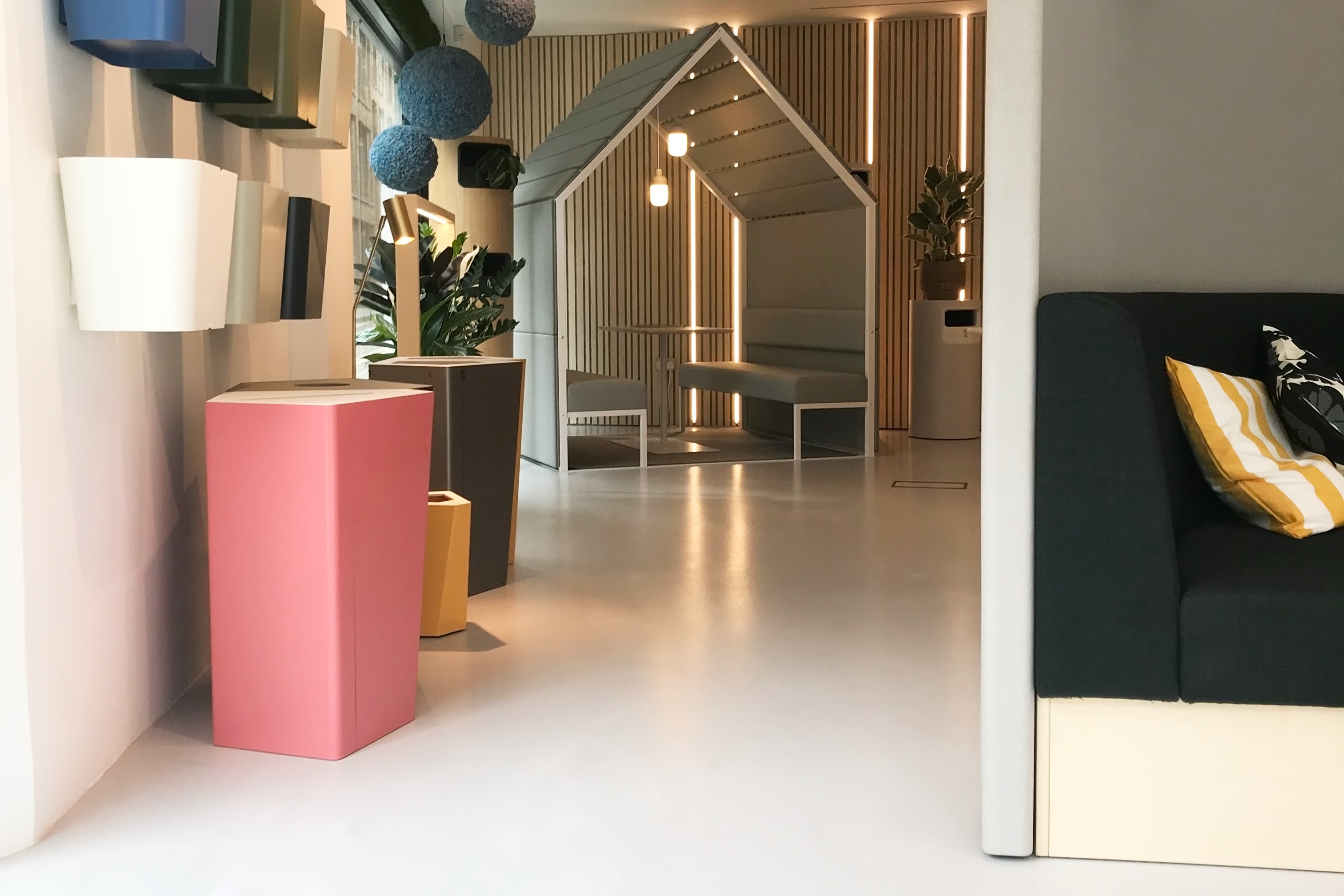 Grey Resin Floor in a Showroom for Clerkenwell Design Week