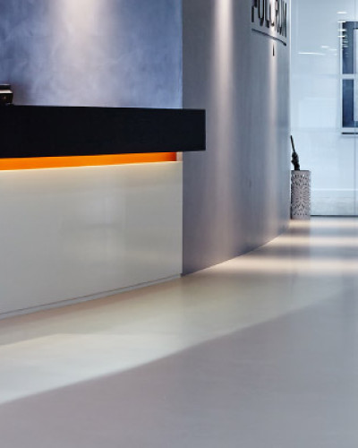 Resin floors and walls in London office