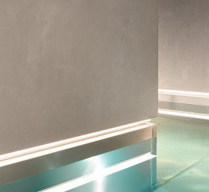 resin wall and floors in indoor swimming pool 