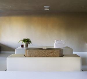 Spa room with seamless resin floors and walls